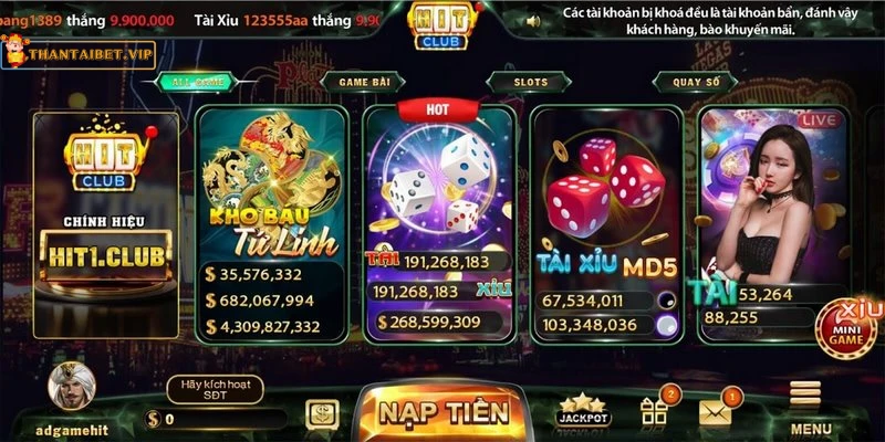 Điểm danh các siêu phẩm game bài tại Hit Club